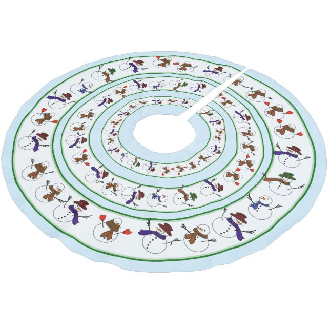 Helgdag Snögubbar jul Julgransmatta Borstad Polyester (Vinklad)