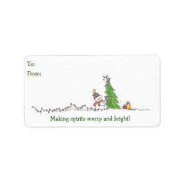Helgdag Snögubbe Gift Märkre Stickers Adressetikett