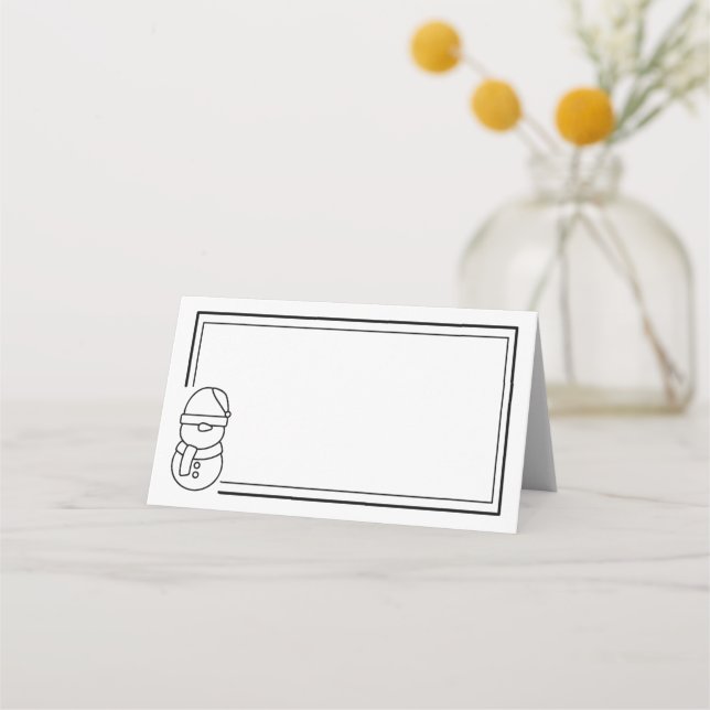 Helgdag Snögubbe Placeringskort (Framsida)