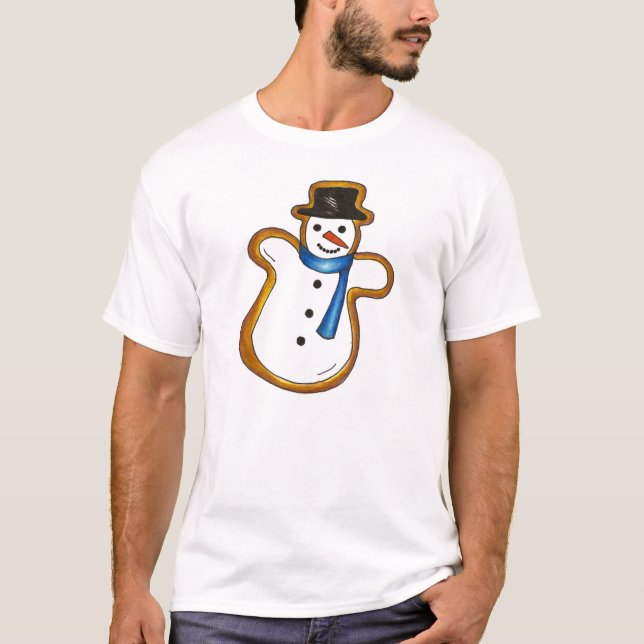 Helgdag snögubbe Sugar Cookie Julvinter T-shirt (Framsida)