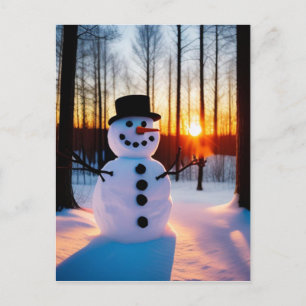 Helgdag Snögubbe Vykort