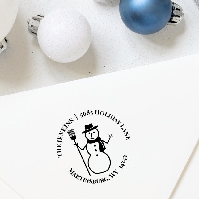 Helgdag Snögubbe Winter-Returadressen Stämpel (Skapare uppladdad)