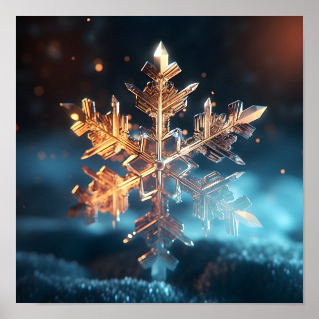 Helgdag snowflake-kristaller poster (Framsidan)