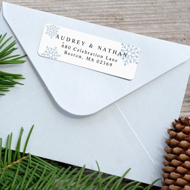 Helgdag Snowflake-Returadress Returadress Etikett (Holiday Snowflake Return Address Label)