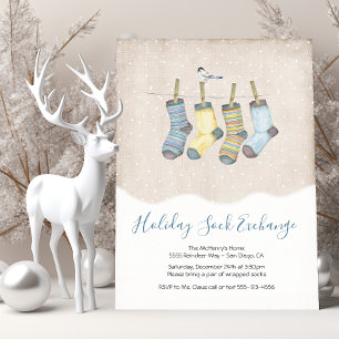 Helgdag Sock Exchange jul Party Inbjudningar