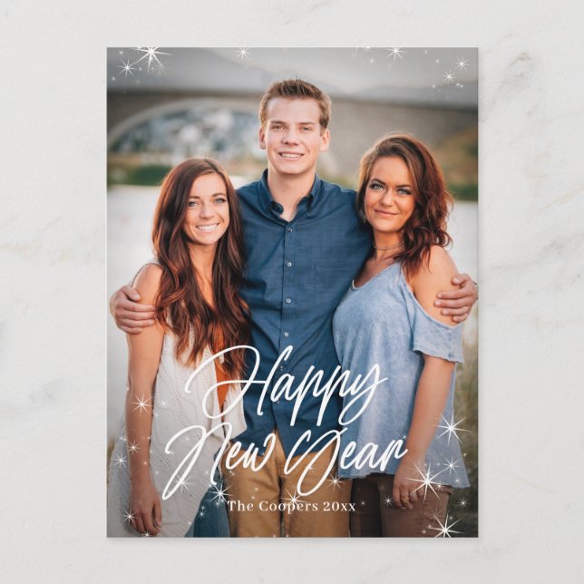 Helgdag Sparks Gott nytt år-fotokort Helg Vykort (Framsida)