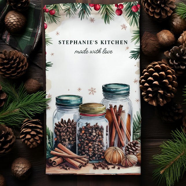 Helgdag Spice Burk Personlig - jul Kökshandduk (Skapare uppladdad)