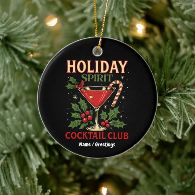 Helgdag Spirit Cocktail Klubb Cheers jul Julgransprydnad Keramik (Träd)