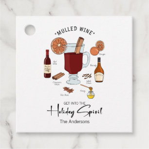 Helgdag Spirit Mulled Vin Helgdag Gåvor Etiketter