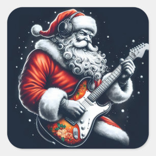 Helgdag Spirit Sten Via Santa's Music Fyrkantigt Klistermärke