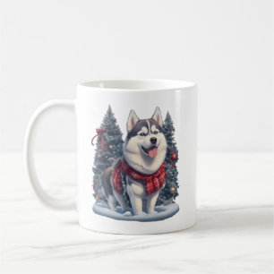 Helgdag Spirit vid jul Husky Hund Magic Julafton Kaffemugg