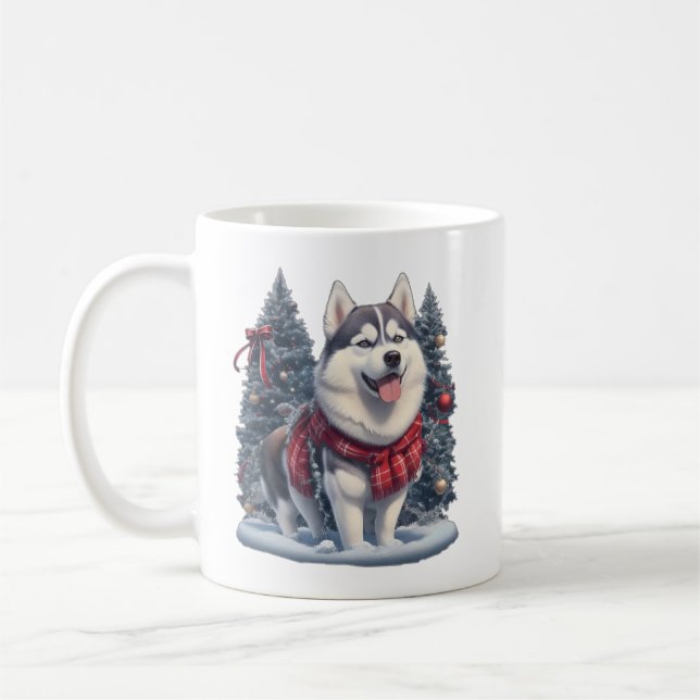 Helgdag Spirit vid jul Husky Hund Magic Julafton Kaffemugg (Vänster)