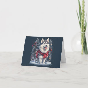 Helgdag Spirit vid jul Husky Hund Magic Julafton Tack Kort