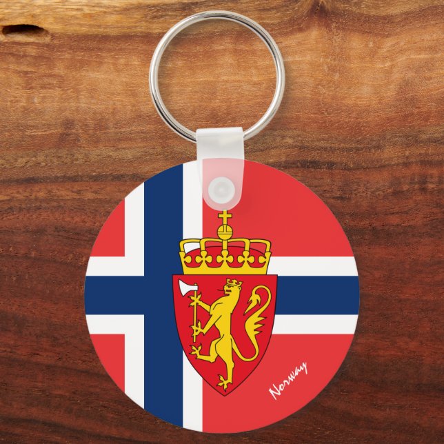 Helgdag/sport för flagga, emblem och Norge Nyckelring (Framsida)