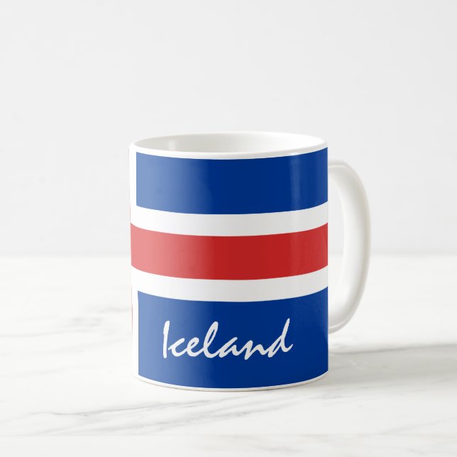 Helgdag/sportfantaster för isländska flagga och Is Kaffemugg (Framsida höger)