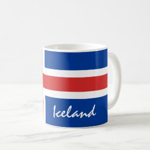 Helgdag/sportfantaster för isländska flagga och  kaffemugg