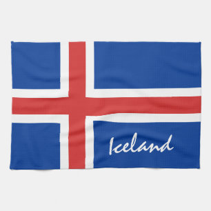helgdag/sportfantaster för isländska flagga och kökshandduk