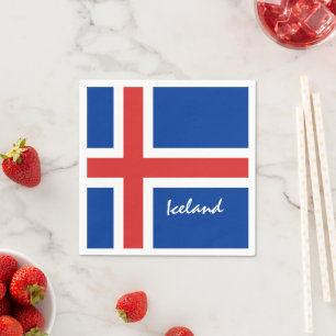 helgdag/sportfantaster för isländska flagga och pappersservett