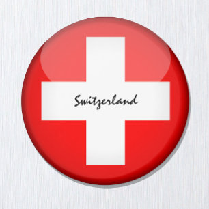 Helgdag/sportfantaster i Schweiz och flagga Magnet