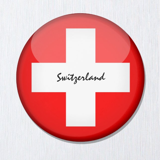 Helgdag/sportfantaster i Schweiz och flagga Magnet (Skapare uppladdad)