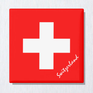 Helgdag/sportfantaster i Schweiz och flagga Magnet