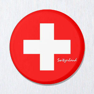 Helgdag/sportfantaster i Schweiz och flagga Magnet