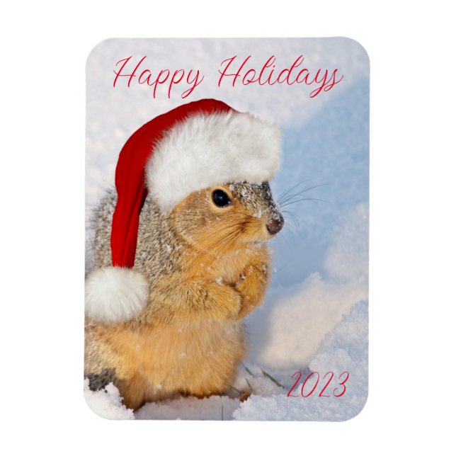 Helgdag Squirrel Magnet (Vertikal)