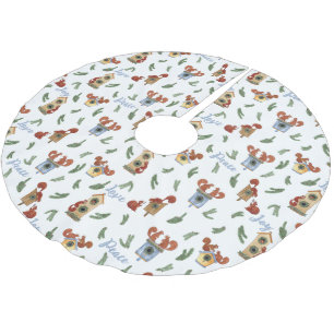 Helgdag Squirrels Joy Peace Kärlek jul Julgransmatta Borstad Polyester