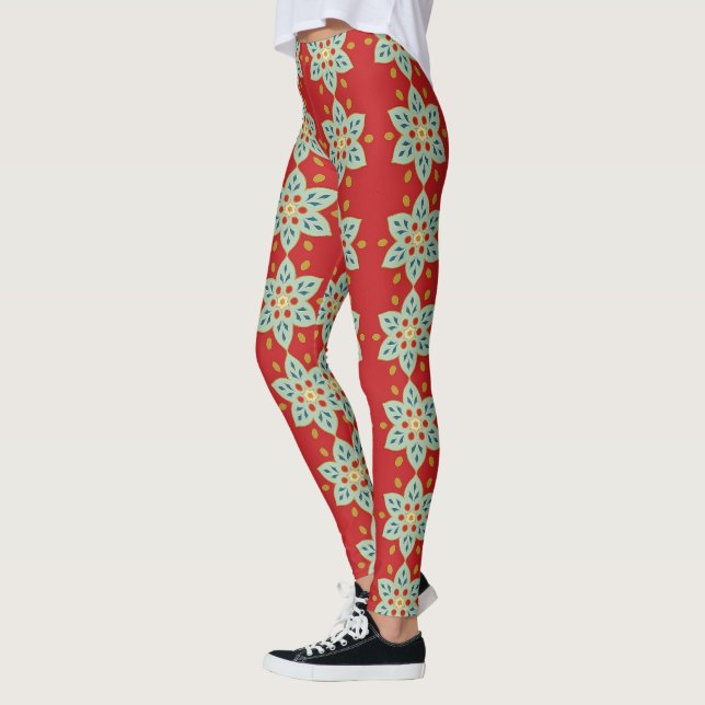 Helgdag Star Leggings - Julens prydnadsdesign (Vänster)