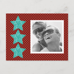 Helgdag Stars-fotovykort {red} Helg Vykort