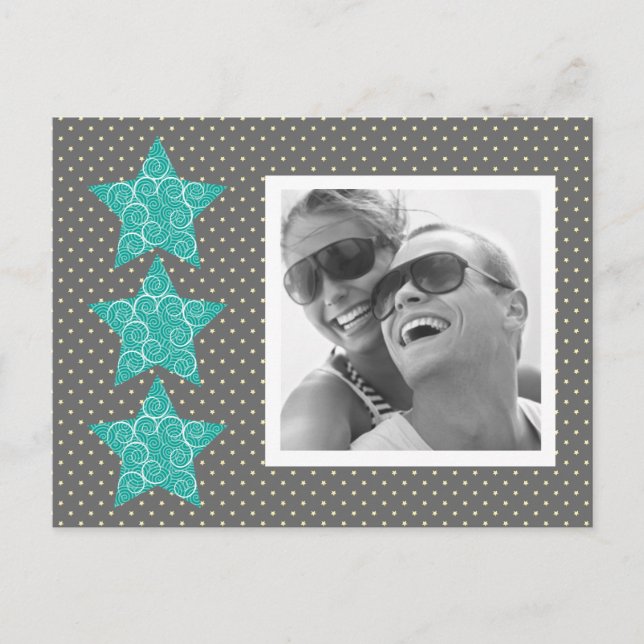 Helgdag Stars-fotovykort {silver} Helg Vykort (Framsida)
