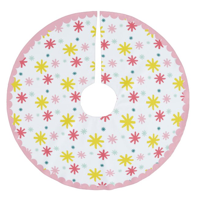 Helgdag Stars Träd Skirt Julgransmatta Borstad Polyester (Framsidan)