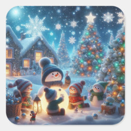 Helgdag Sticker Fyrkantigt Klistermärke