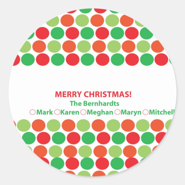 Helgdag Sticker Runt Klistermärke (Framsida)