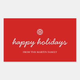 Helgdag Stickers - glad helg christmas red Rektangulärt Klistermärke