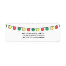 Helgdag String of Ljus Adressetiketters