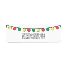 Helgdag String of Ljus Adressetiketters Returadress Etikett