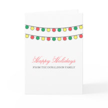 Helgdag String of Ljus Greeting Card