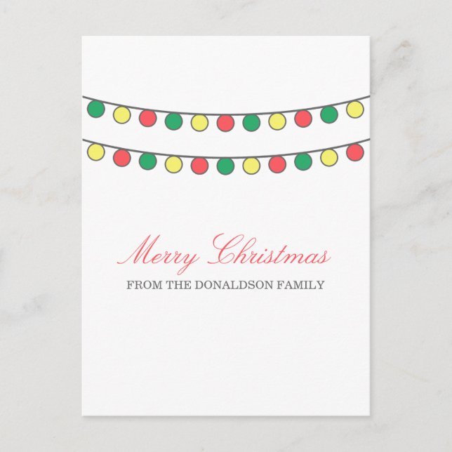 Helgdag String of Ljus Postcard Helg Vykort (Framsida)