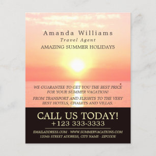 Helgdag Sunset, Travel Agent Reklam Flyer