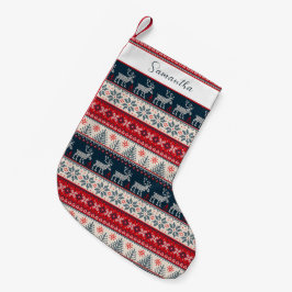 Helgdag Sweater Knitting Mönster jul Hjort Liten Julstrumpa