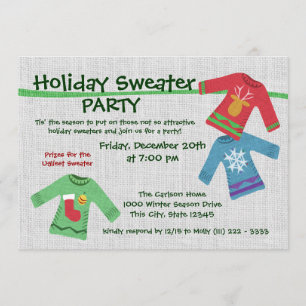 Helgdag Sweater Party Inbjudningar