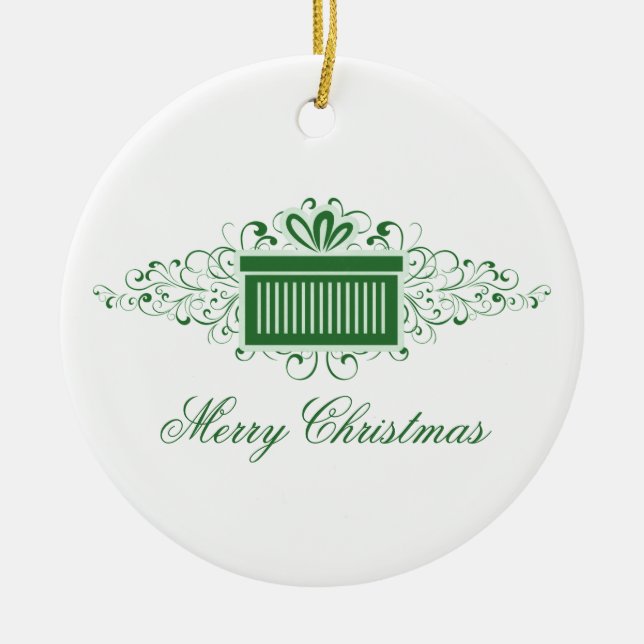 Helgdag Swirls nuvarande utsmyckning, Grönt Julgransprydnad Keramik (Framsidan)