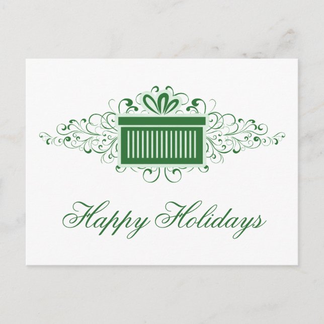 Helgdag Swirls nuvarande vykort, Grönt Helg Vykort (Framsida)