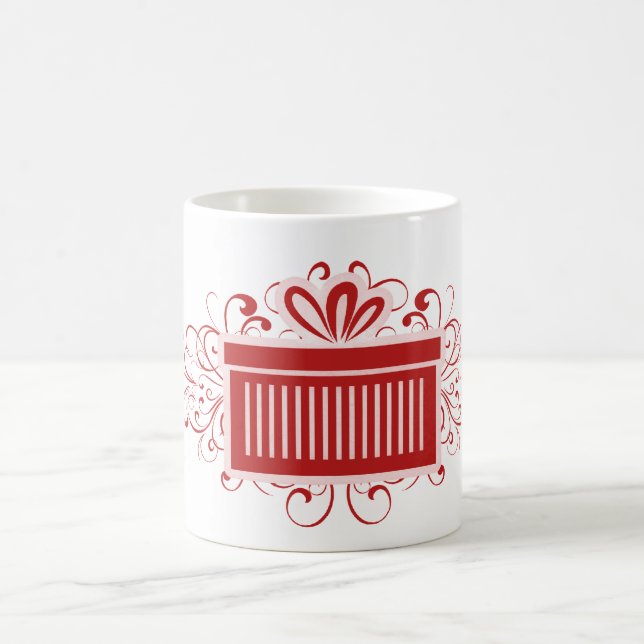 Helgdag Swirls Present Mugg, Red Kaffemugg (Center)
