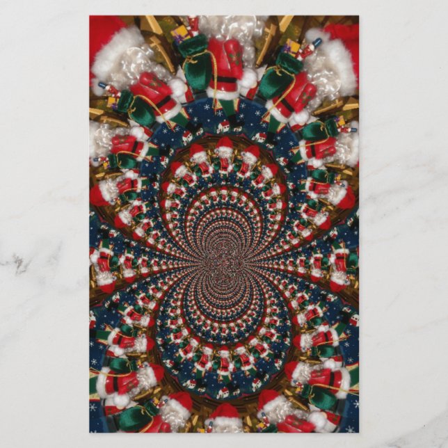 Helgdag Swirls: Retro jul Art Stationery Set Brevpapper (Framsida)