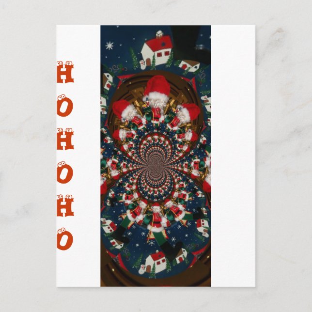 Helgdag Swirls: Retro jul Art Stationery Set Vykort (Framsida)