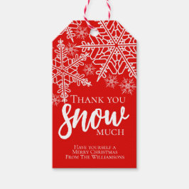 Helgdag Tack Snö Mycket Presentetikett