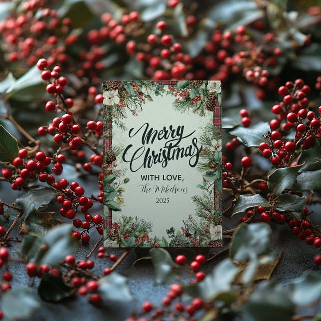 Helgdag Tartan jul Julkort (Skapare uppladdad)