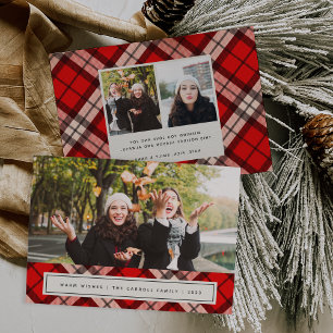 Helgdag Tartan   Julfoto-kort Julkort